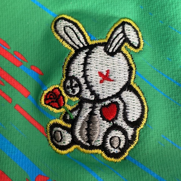 BKYS Lucky Charm Black Keys Sweatshorts Men M Feeling Lucky Bunny Pull On String - Picture 2 of 15